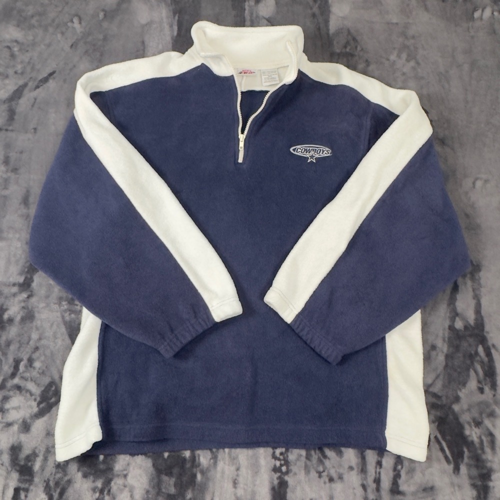 NFL Active Dallas Cowboys Fleece Pullover Mens XL Blue White 1998 Vintage